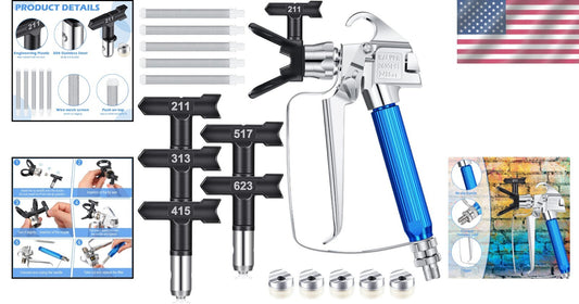 12-Piece Airless Paint Sprayer Kit with Nozzle Guard & Filters for Smooth Finish