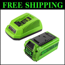 Load image into Gallery viewer, Lightweight Replacement 40V Greenworks Battery with 2A Fast Charger Included