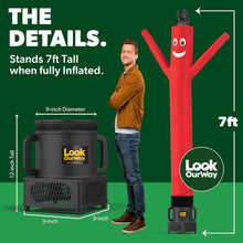Load image into Gallery viewer, Attention-Grabbing Inflatable Tube Man - 7ft Red Air Dancers Ideal for Business