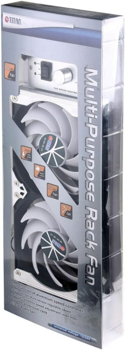 Multi-Function 12V/24V Rack-Mounted Refrigerator Vent Fan with Speed Controller