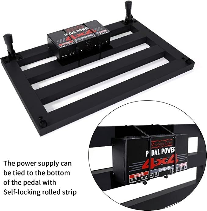 Ghost Fire 1.76lb Aluminum Guitar Pedalboard with 3 Patch Cables - 19.8''x11.5''