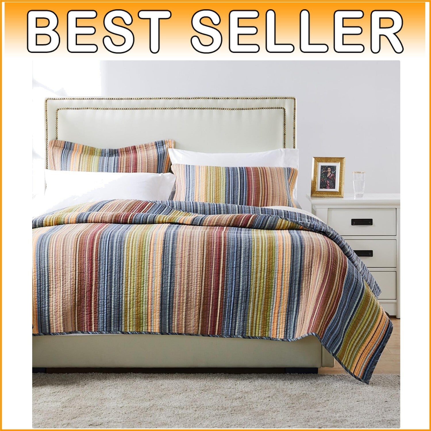 Elegant 3-Piece Full/Queen Katy Quilt Set – Breathable Cotton & Reversible