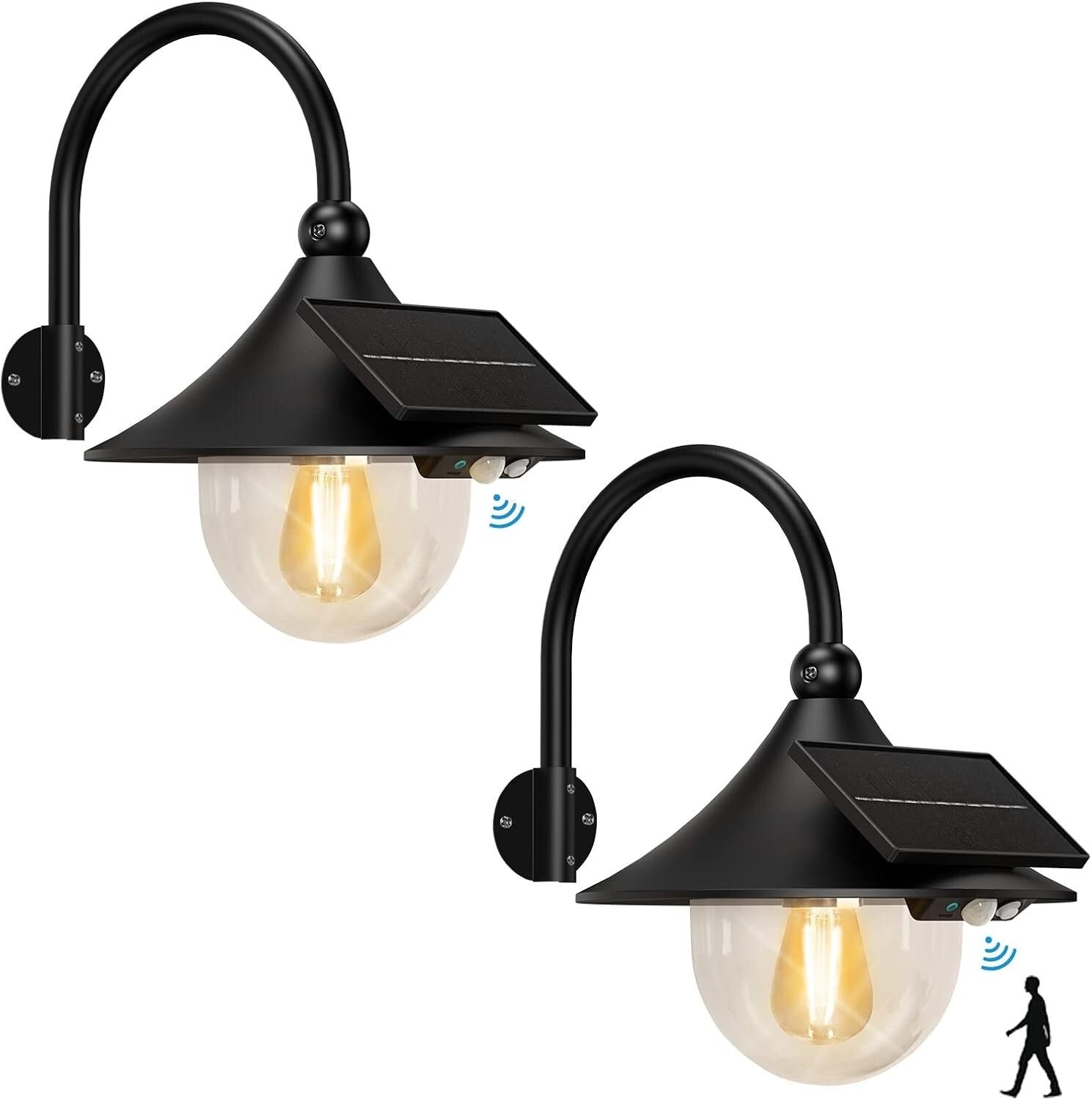 Elegant Solar Barn Wall Light with 3 Adjustable Modes - Vintage Style