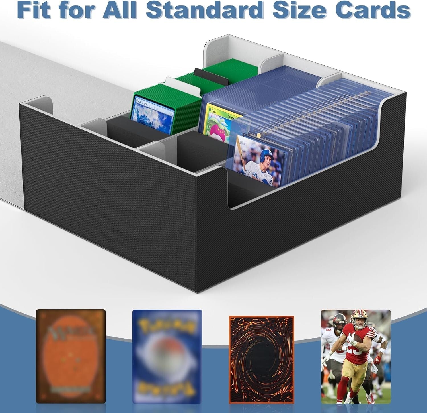 Luxury Leather Trading Card Storage Box with Magnetic Closure for 1800+ Cards