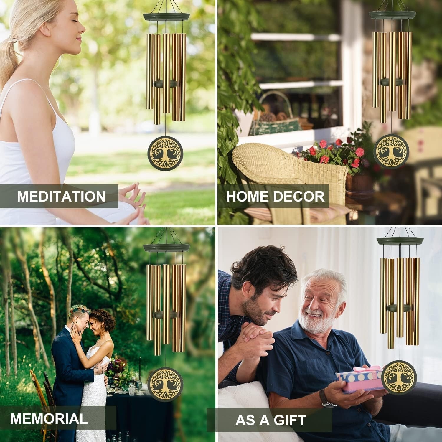 Classic 36" Tree of Life Wind Chimes - Outdoor Gift Box for Special Occasions