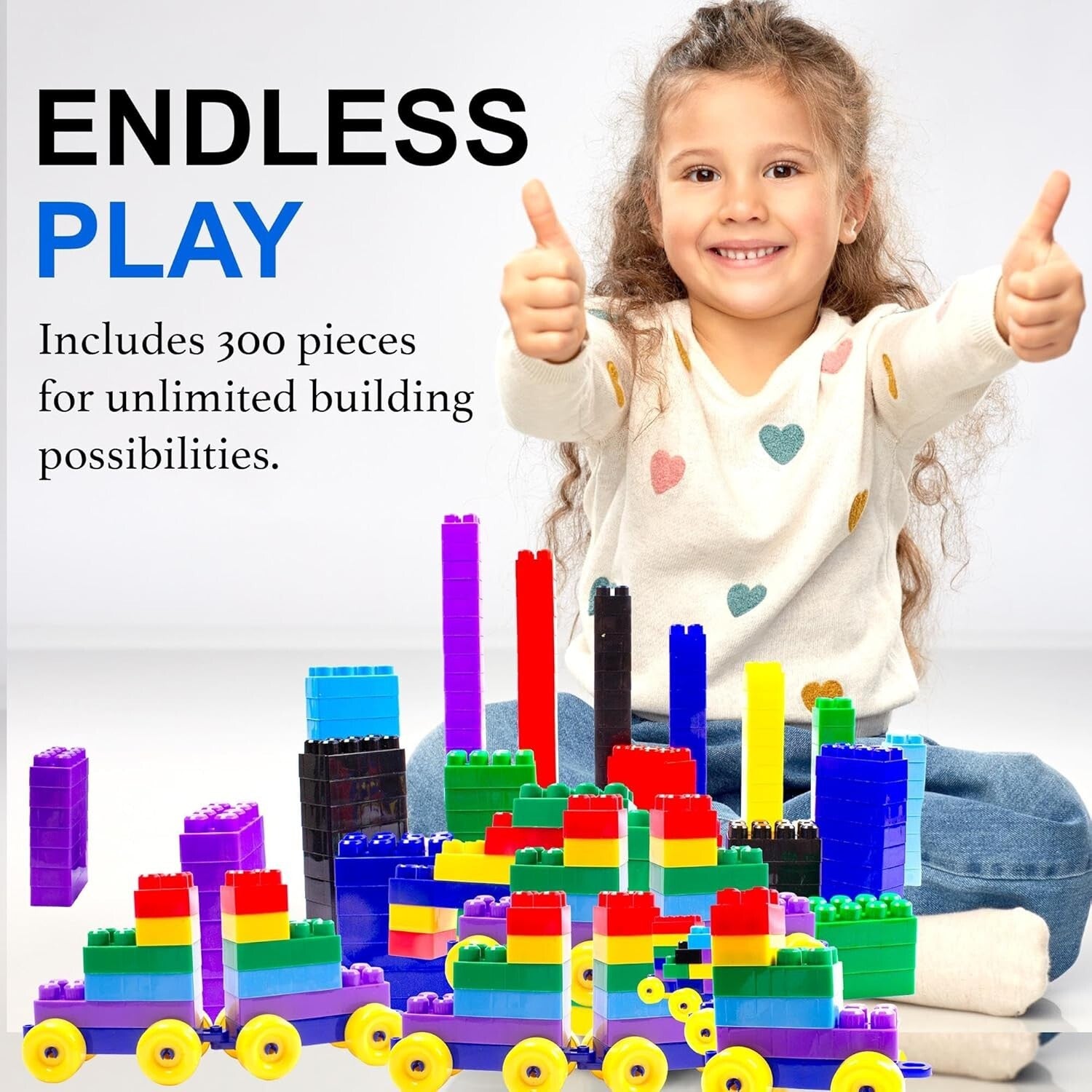 Waterproof Kids Building Blocks Set - 600 Interlocking Toys for Imaginative Play
