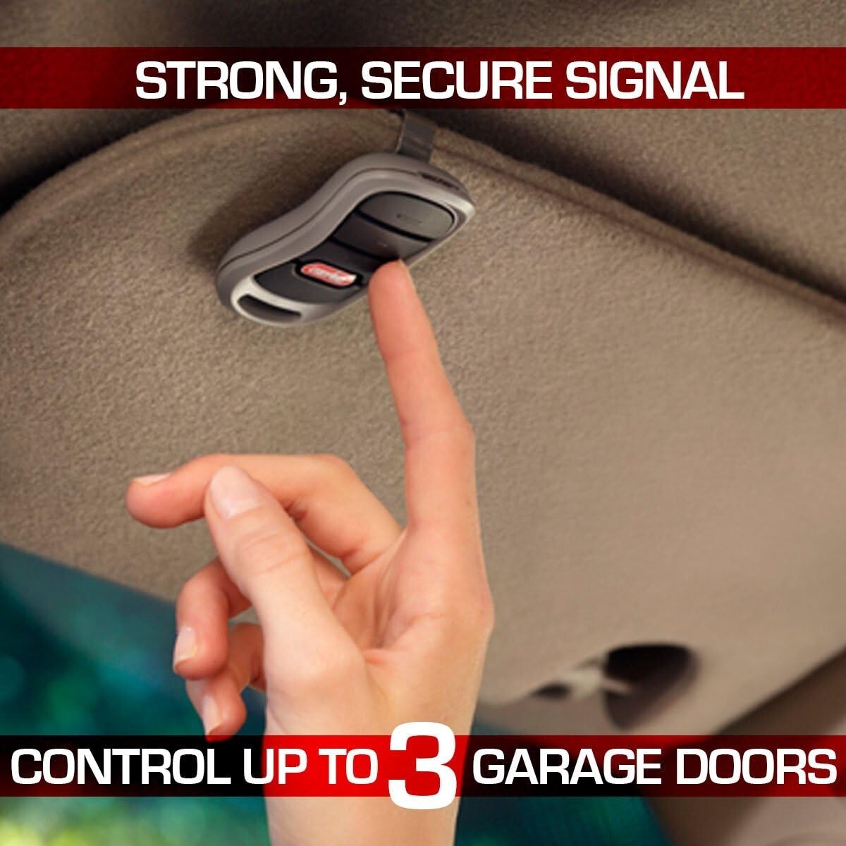 Dual-Frequency Garage Door Opener Remotes - 2 Pack with Intellicode Security