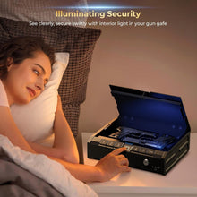 Load image into Gallery viewer, Steel Biometric Gun Lock Box with Emergency Power Supply - Ideal for Home or Car