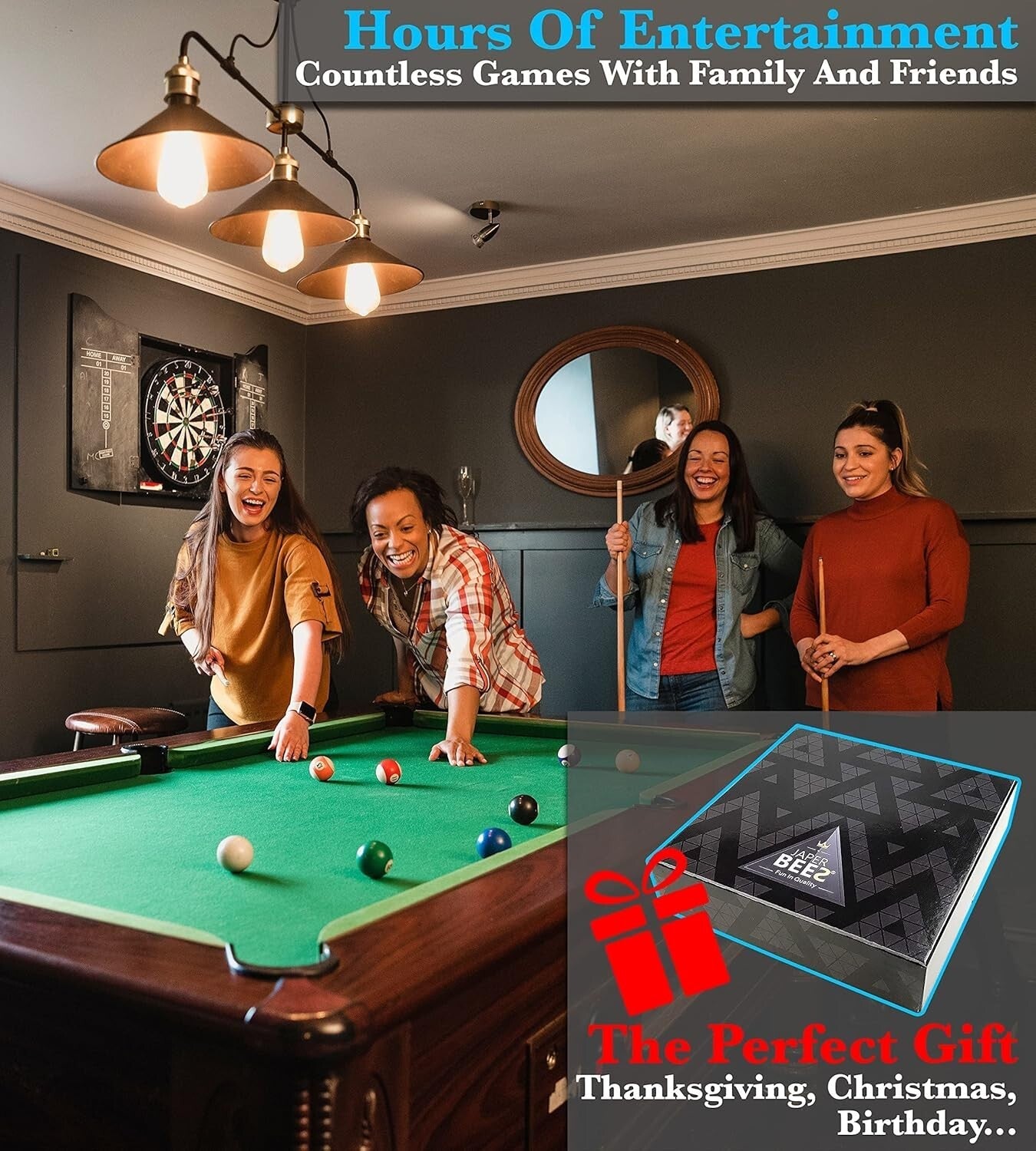 Premium Billiard Balls - 2.25" Tournament Set of 16 - Ideal Gift for Players