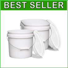 Load image into Gallery viewer, BPA-Free Heavy-Duty 2-Gallon Buckets with Lids - 5-Pack for All Storage Needs