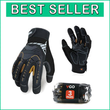Load image into Gallery viewer, 3 Pairs Heavy Duty Synthetic Leather Gloves - Impact Protection &amp; Touchscreen