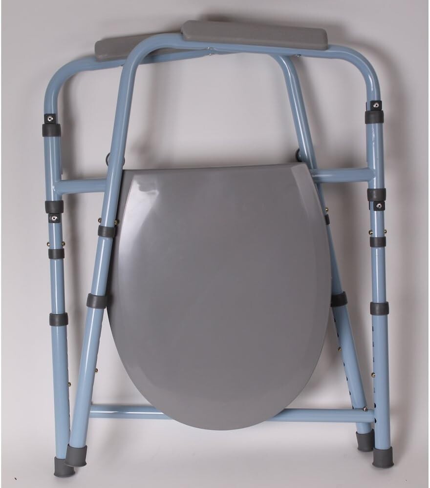 Folding Commode Chair for Seniors - Lightweight Portable Toilet for Camping