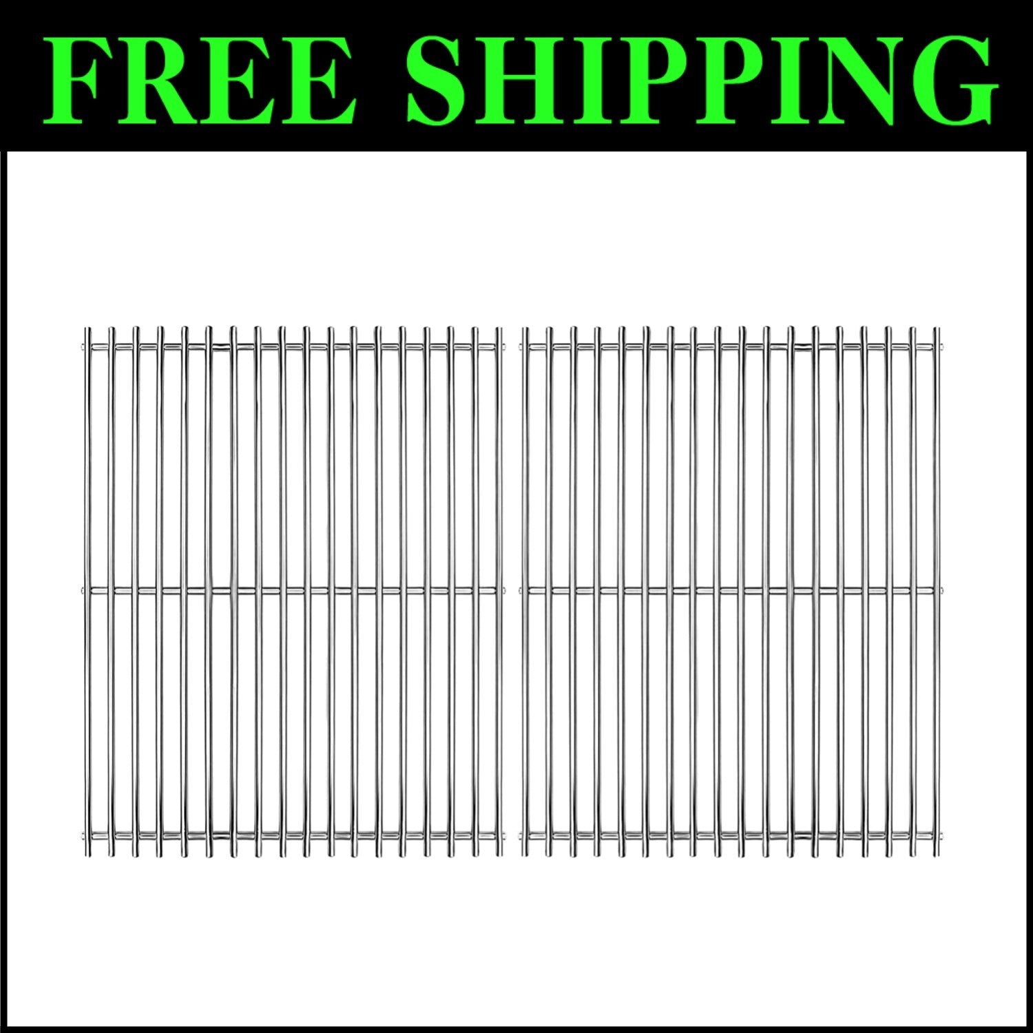 17" Grill Grates - Solid SUS 304 Stainless Steel for Nexgrill, Kenmore, Uniflame