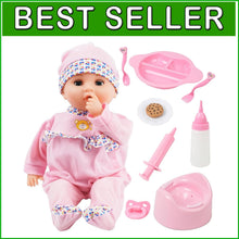 Load image into Gallery viewer, 16-Inch Interactive Feeding Baby Doll Set - Perfect Gift for Toddlers 2-5+ Years
