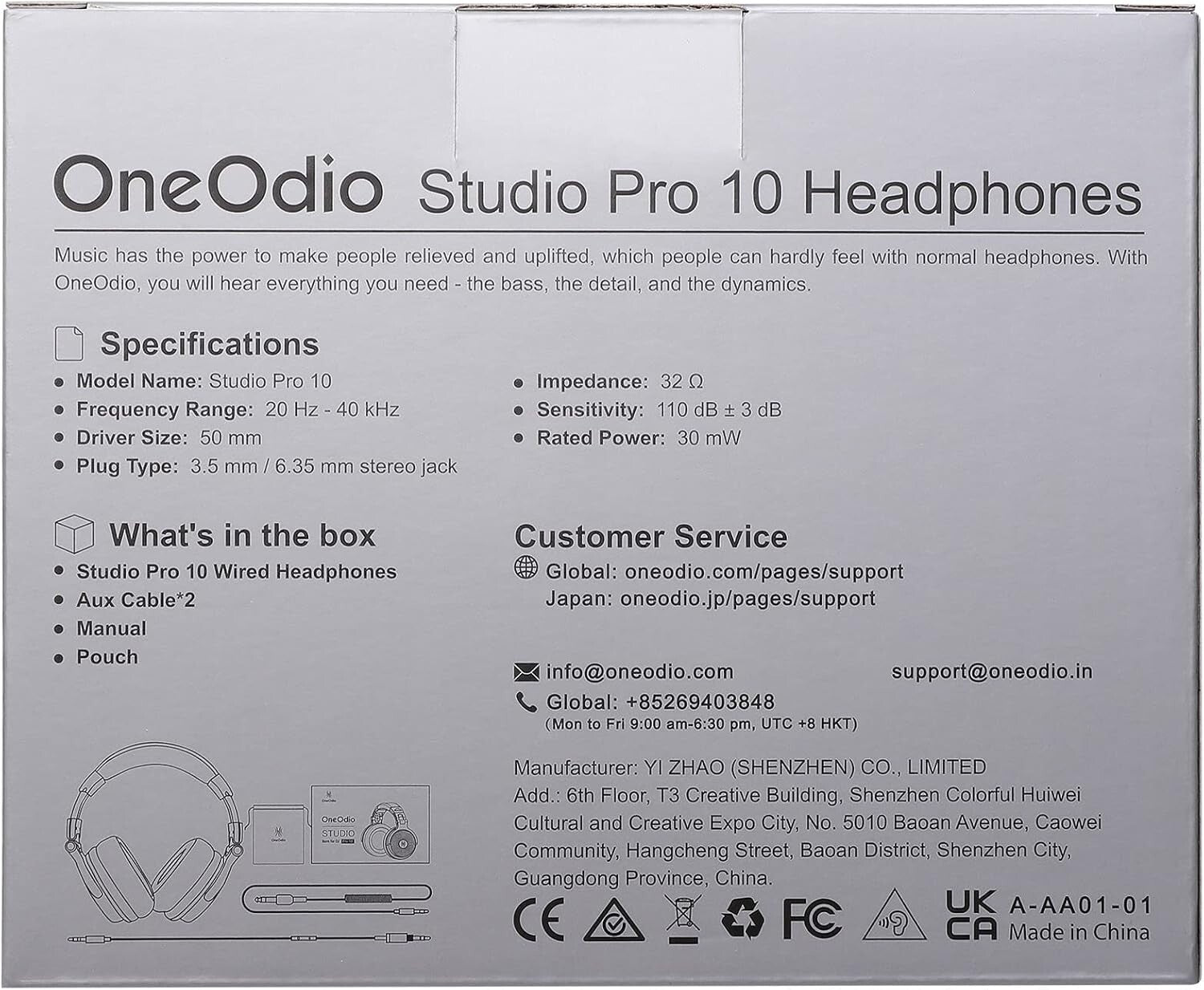 High-Sensitivity Studio Headphones with Adjustable Headband & Carrying Case