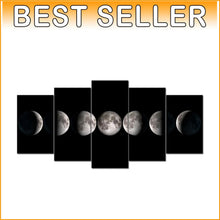 Load image into Gallery viewer, Ready to Hang Moon Phases Art - Elegant Black &amp; White Lunar Canvas Paintings