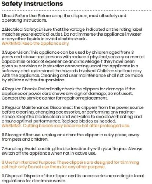 Rechargeable Waterproof Dog Clippers for Easy Grooming - 10 Detachable Combs