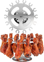 Load image into Gallery viewer, Durable 304 Stainless Steel Chicken Rack - Holds 18 Drumsticks, Wings &amp; More