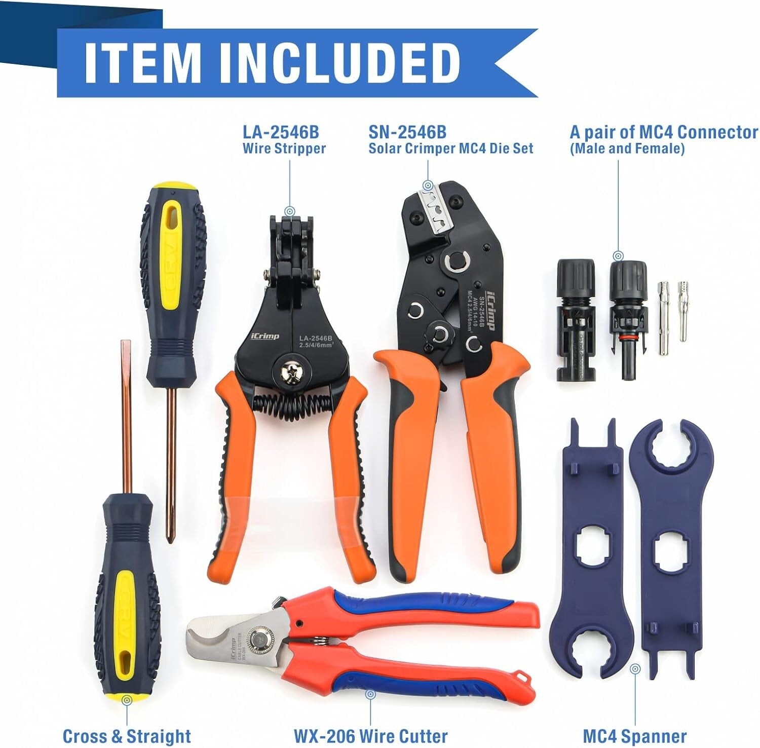 All-in-One Solar PV Tool Kit: Crimper, Stripper & Cutter for Easy Installation