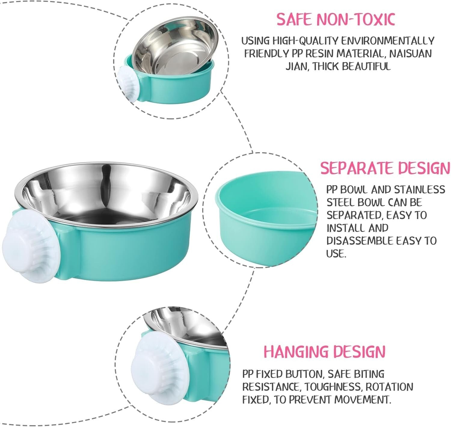 Easy-to-Clean 12-Pack Stainless Steel Dog and Pet Feeder Bowls - Modern Design