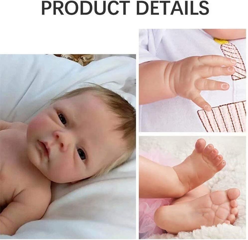 18" Lifelike Reborn Baby Boy Doll - Weighted Soft Body for Realistic Play