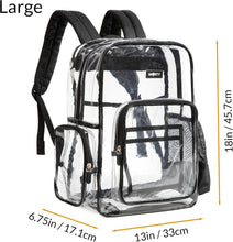 Load image into Gallery viewer, Lightweight Heavy Duty Transparent Backpack with Laptop Sleeve and Pockets