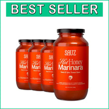 Load image into Gallery viewer, Hot Honey Marinara Pasta Sauce 25 Oz Jar 4-Pack - Sweet &amp; Spicy Gourmet Delight