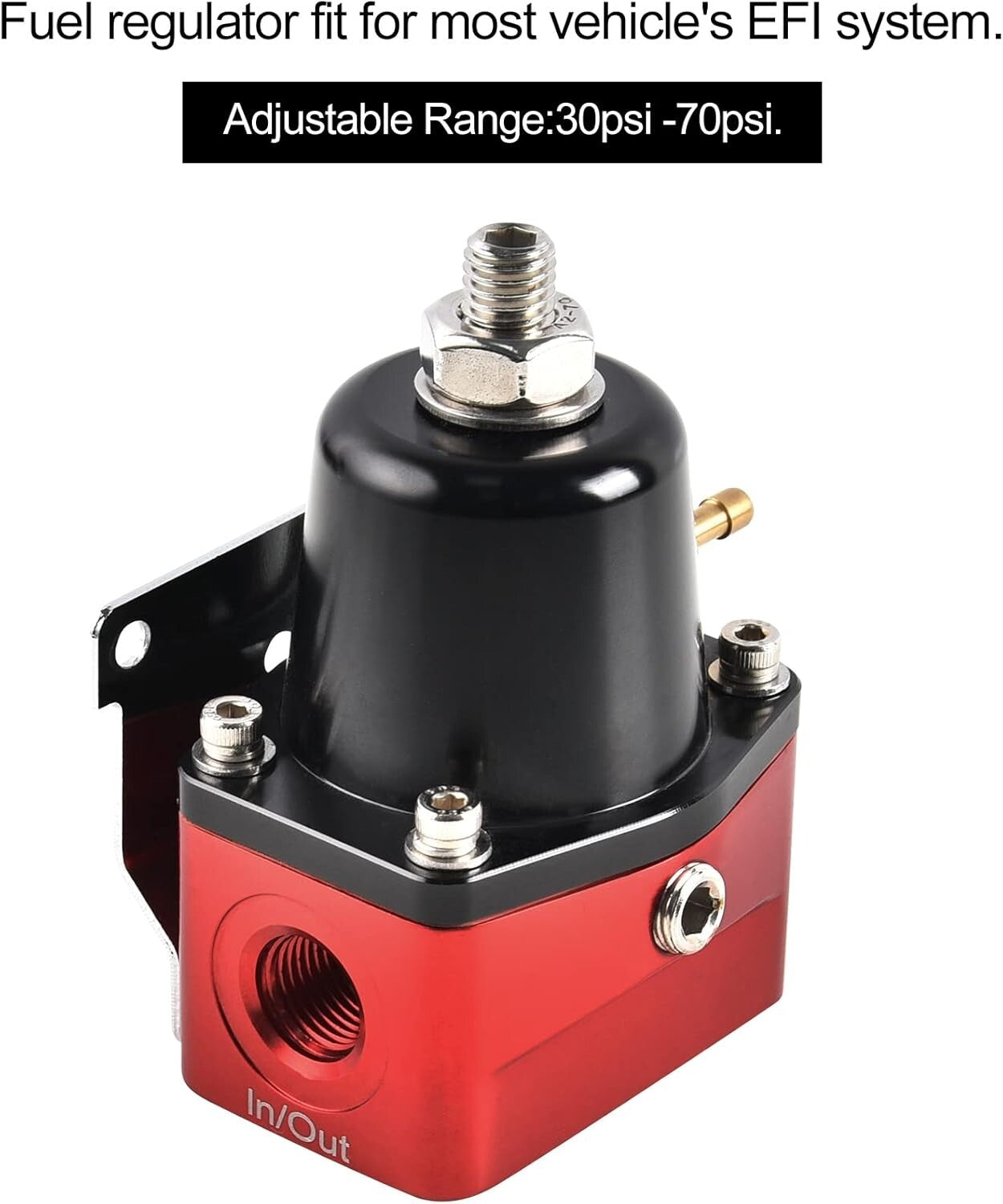 Dual Compatibility 6AN EFI Bypass Fuel Regulator - 30 to 70 PSI Adjustable