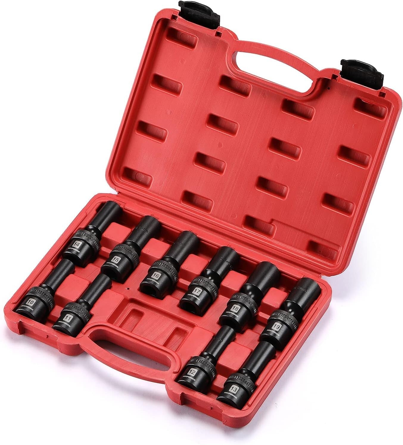 Lightweight 10-Piece Impact Socket Set - Chrome Molybdenum with Black Finish