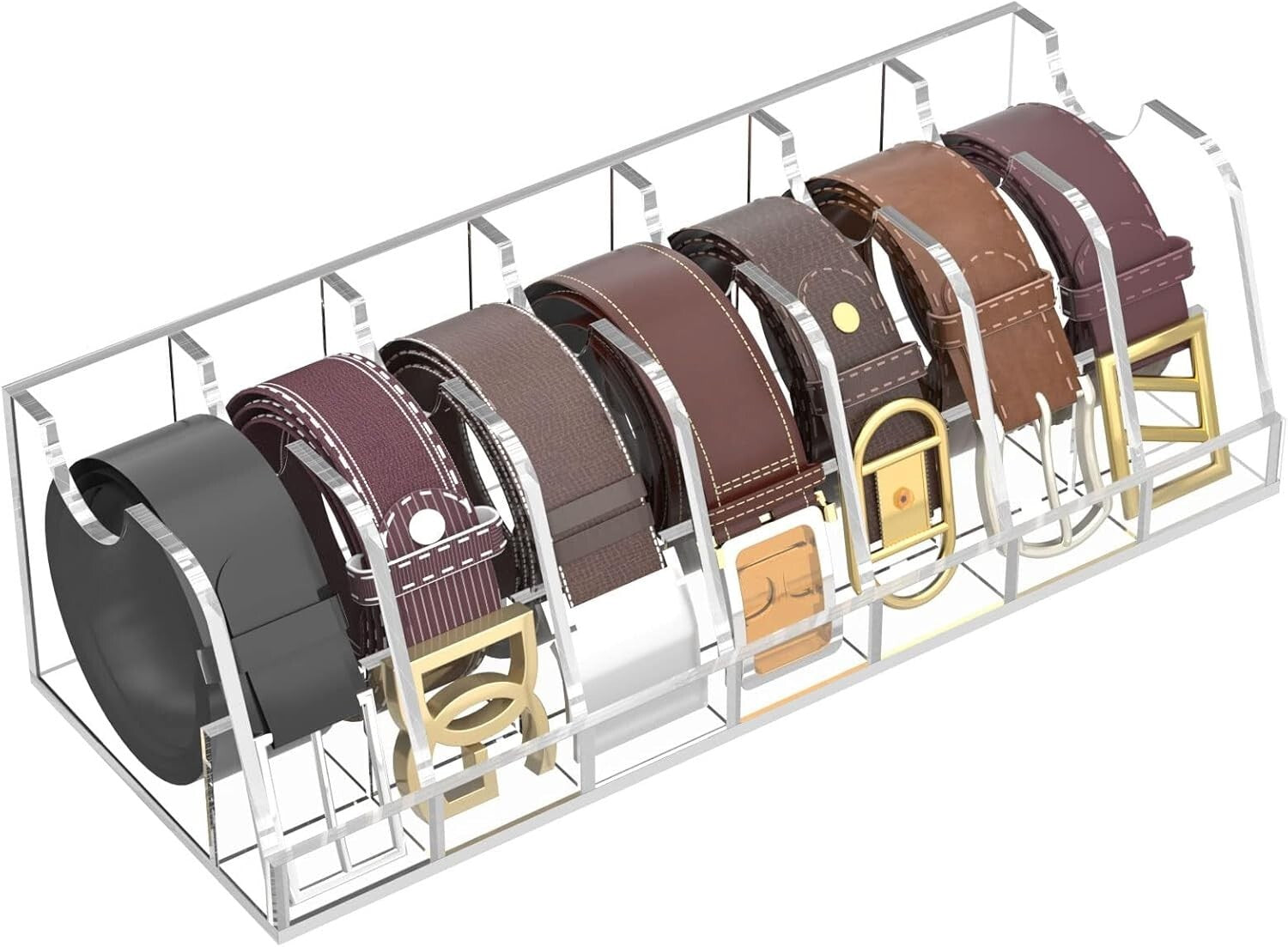 Clear Acrylic Belt Storage Holder with Display Stand - Organize with Elegance