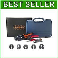 Load image into Gallery viewer, Professional 5-Dies RF Coax Quick Change Tool Kit: Crimper, Cutter, Stripper