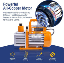 Load image into Gallery viewer, Comprehensive 4 CFM Vacuum Pump with Leak Detector and Pressure Hoses Included