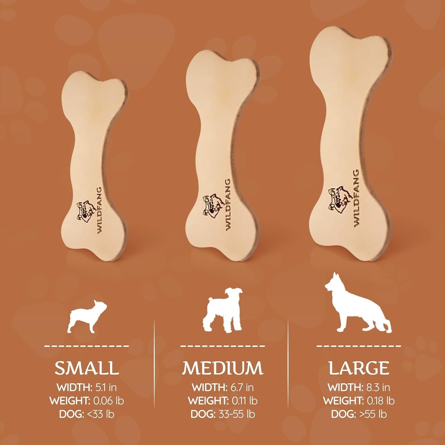 Durable Chew Sticks - Ethical Leather Dog Bones for Healthy Teeth - 3 Count