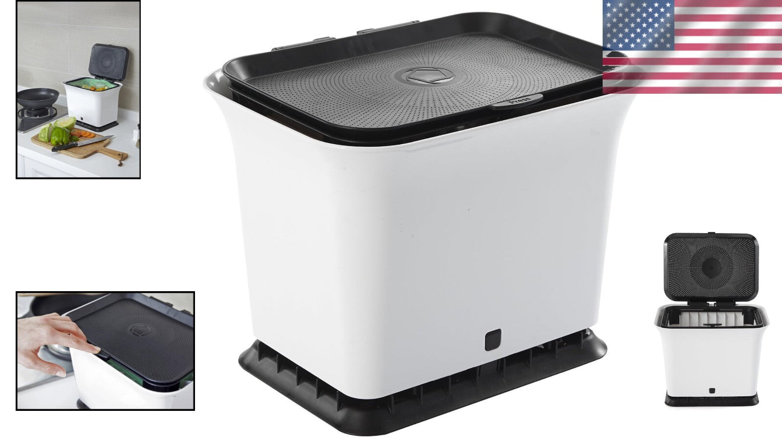 Fresh Air Kitchen Compost Collector with Compostable Bags - Stylish & Functional