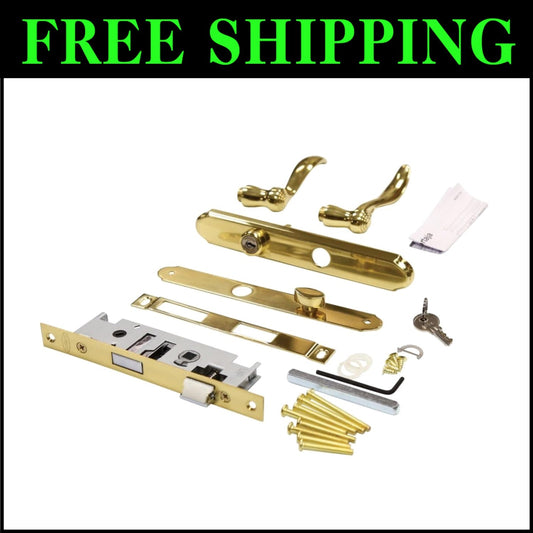 Certified Brass Storm Door Handle Set with Built-In Key Lock & Easy Install