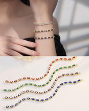 Load image into Gallery viewer, Elegant 14K Gold Plated Birthstone Bracelet - 7 Inch Sterling Silver Beauty