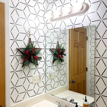 Load image into Gallery viewer, Geometric Wall Stencils for Painting - 2-Pack (17x32 in), Reusable &amp; Versatile