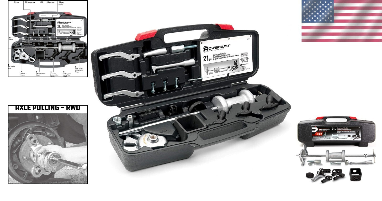 All-in-One Axle Puller and Slide Hammer Tool Set - 21 Pieces for Vehicle Repair