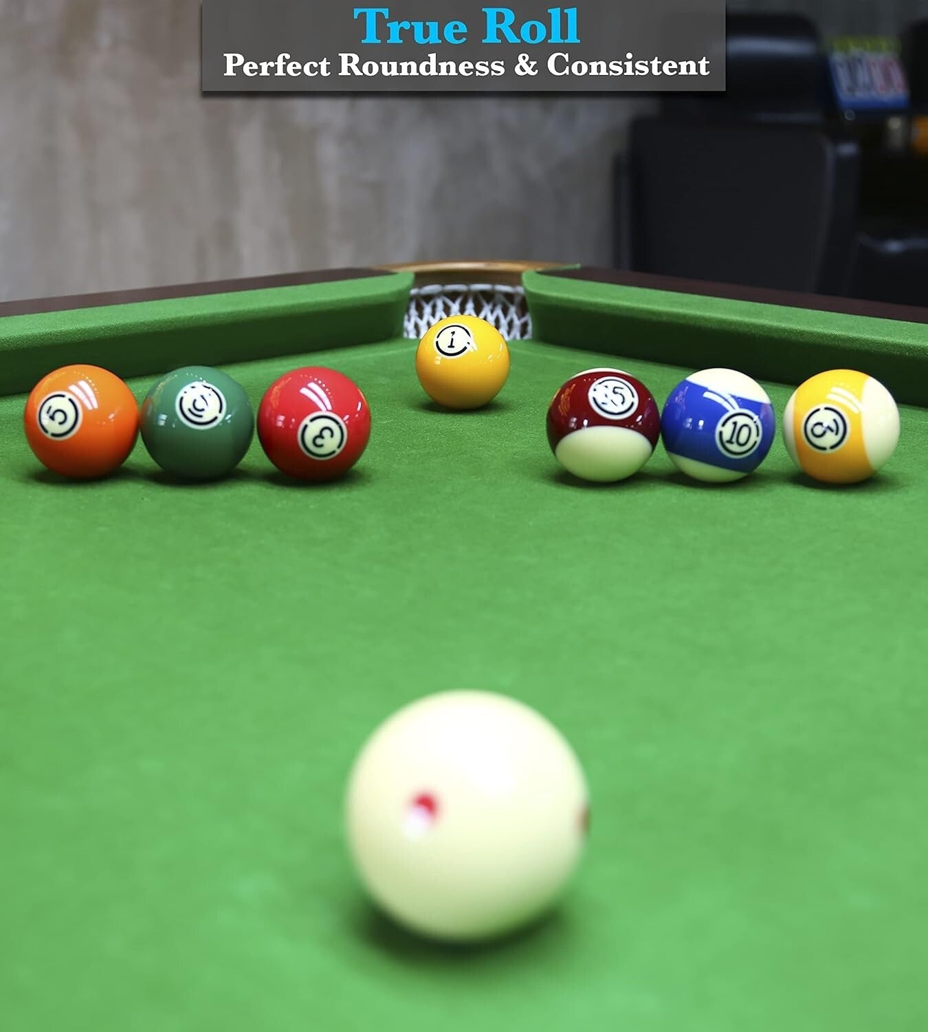 Tournament Grade Billiard Balls Set - 16 Poly-Resin Pool Balls for Professionals