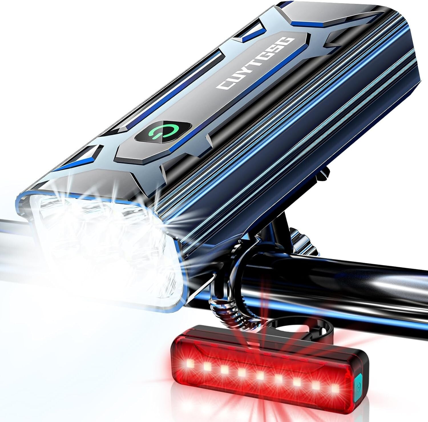 10-Mode LED Bike Headlight & Taillight Set - 48+ Hours Runtime & Safety Features