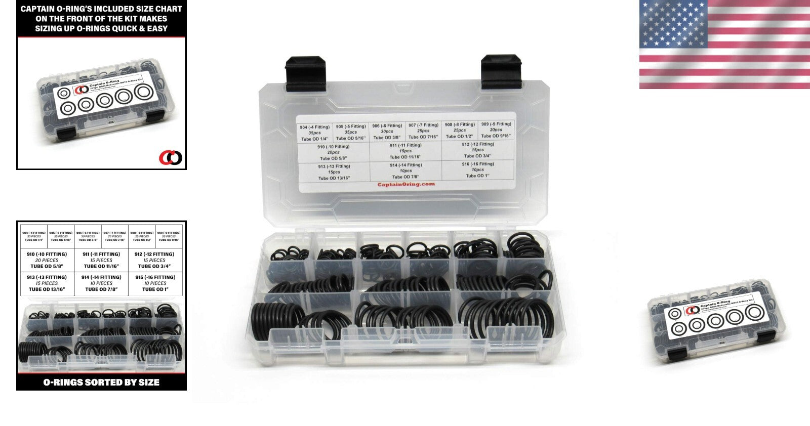 Essential Hydraulic O-Ring Seal Kit - 255 Buna-N Seals, 12 Sizes Available