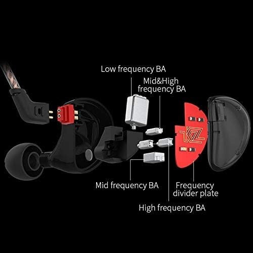 Black KZ IEM Earphone with Detachable Cable - Superior Sound Isolation for Music