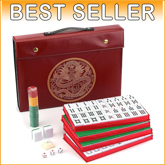 Deluxe 146 Tile Mahjong Set - Professional Quality with Travel Case & Trays