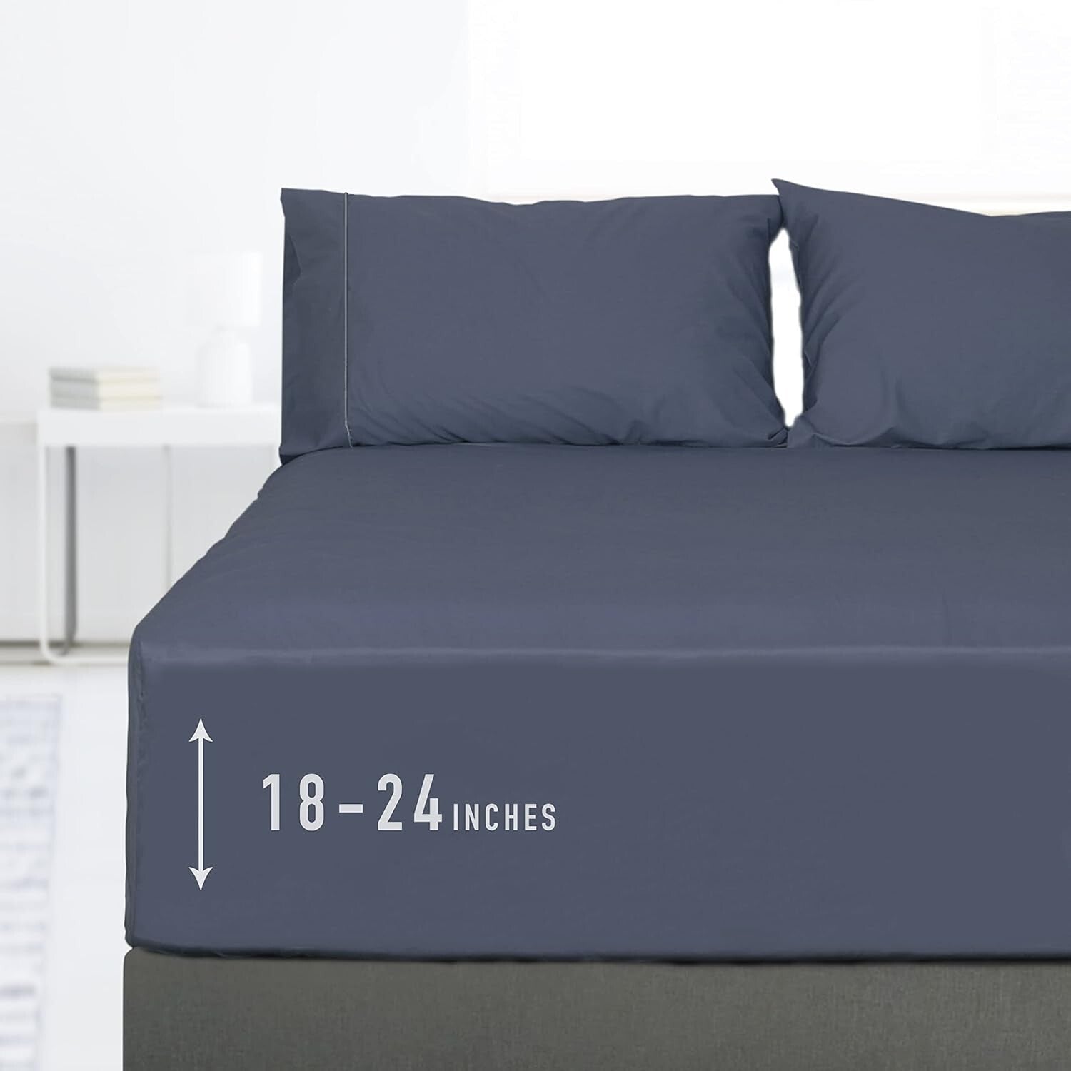 Blue Indigo Luxury Full Sheet Set - 22-Inch Deep Pocket, Breathable Cotton
