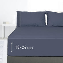 Load image into Gallery viewer, Blue Indigo Luxury Full Sheet Set - 22-Inch Deep Pocket, Breathable Cotton