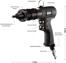 Load image into Gallery viewer, Pneumatic Rivet Nut Gun with Self-Locking Head - Adjustable Speed 1/4, 5/16, 3/8