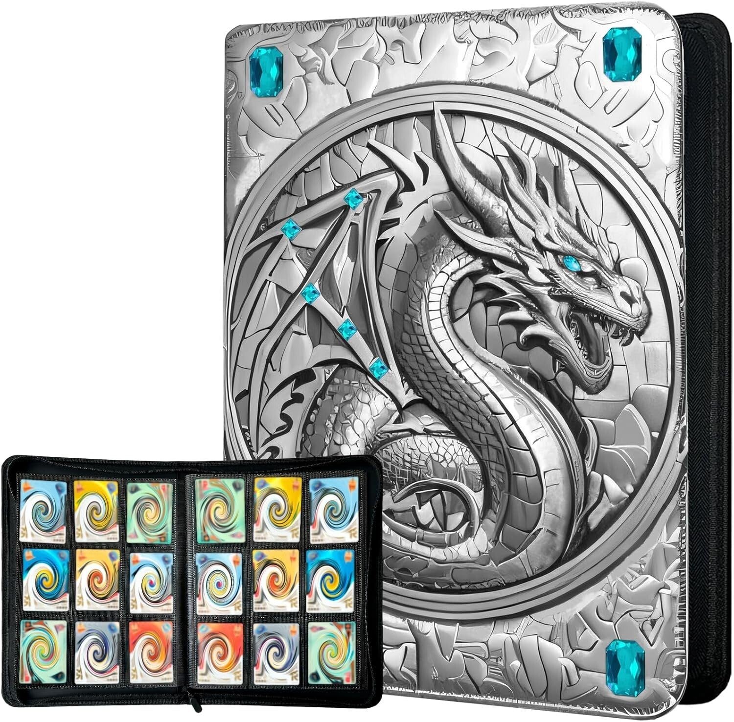 Exclusive Silvery Blue Card Album with 20 Double-Sided Pages for Collectibles