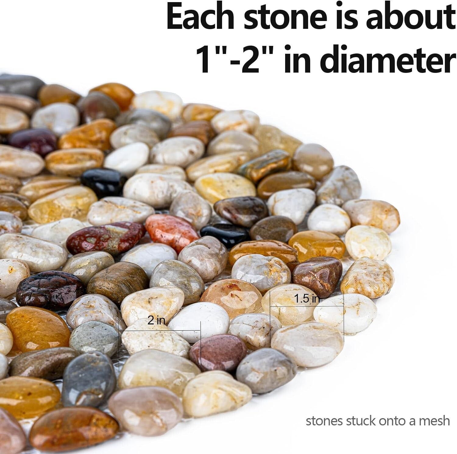 Easy-Install Decorative River Stone Stepping Stones - 6 Pack for Outdoor Use