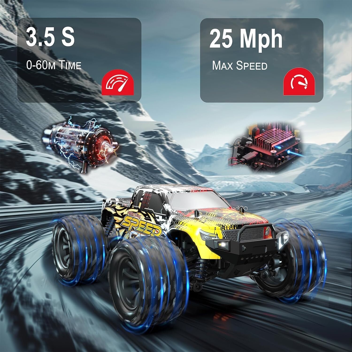 1:16 Scale High-Speed Remote-Controlled Truck - Ideal for Beginners and Kids