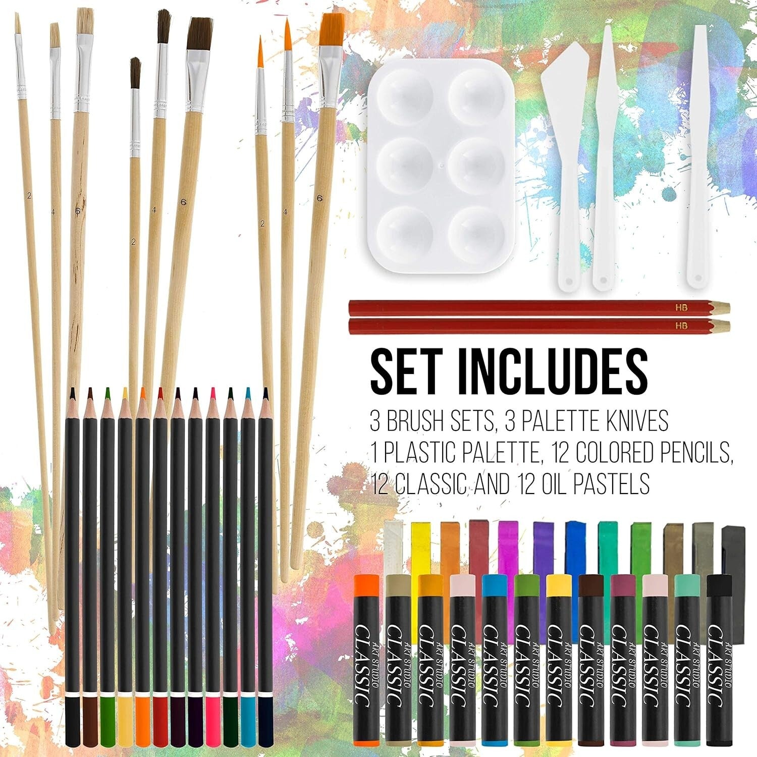 Natural Wood Box Easel Painting Set - 95 Deluxe Pieces for Every Artistic Vision